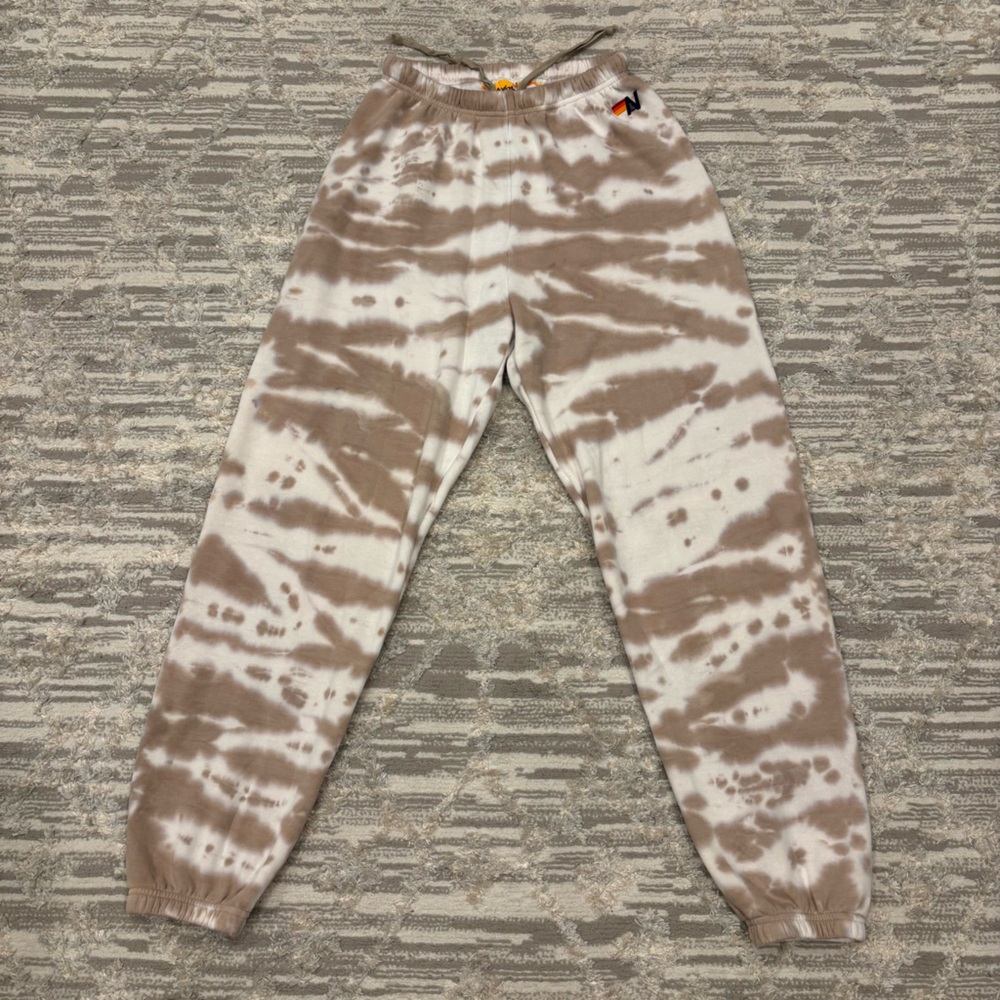 Aviator Nation Hand Dyed Sweatpants Tie Dye Sand Women’s Large Made In USA